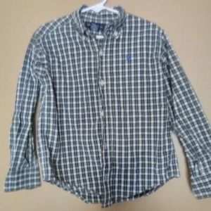 Boys Green Blue and Yellow Plaid Long Sleeve